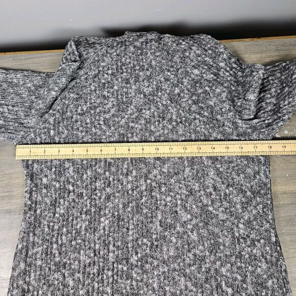 Mix 41 Hawthorn Knit Sweater Dress Teagan Cowl Ribbed Hacci  Dark Grey Size M - Picture 5 of 6